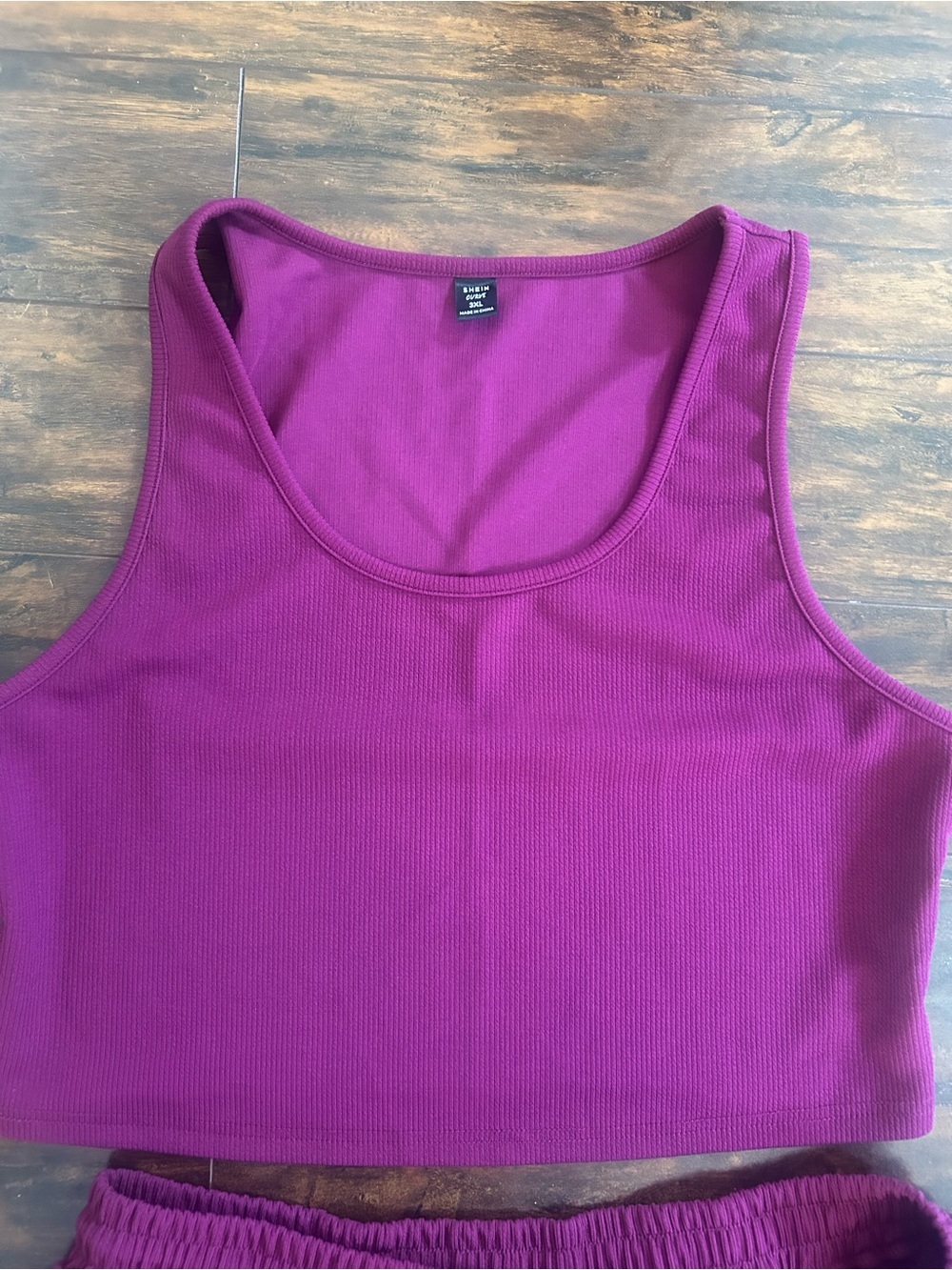 NWOT Ribbed Tank & Shorts Set Deep Pink - Picture 2 of 9